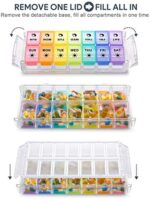 Weekly Pill Organizer 2 Times a Day Large 7 Day 2020 Newest ... - Image 2