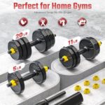 FEIERDUN Adjustable Dumbbells, 40lbs/60lbs Dumbbell Set, 5 i... - Image 3