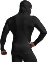 TSLA Men's Thermal Compression Shirts Hoodie with Mask, Long... - Image 4