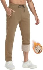 TACVASEN Men's Fleece Sweatpants with Drawstring Sherpa Line...