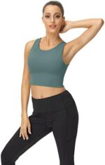 TOBWIZU Longline Sports Bras for Women High Neck Full Covera... - Image 6