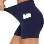 THE GYM PEOPLE High Waist Women’s Running Shorts with Side P...