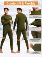 romision Thermal Underwear for Men Long Johns Thermals Top a... - Image 5