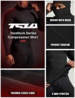TSLA Men's Thermal Compression Shirts Hoodie with Mask, Long... - Image 5