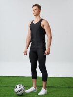 Basketball Pants with Knee Pads 3/4 Compression Leggings Cap... - Image 4