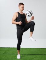 Basketball Pants with Knee Pads 3/4 Compression Leggings Cap... - Image 3