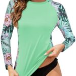 Zamowoty Women Rash Guard Printed Long Sleeve Swimsuits Bath...