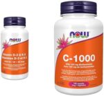 Now Foods Vit D-3 1,000 IU & K2 45mcg 120vcap & C-1000 with ...