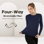 MANCYFIT Womens Thermal Tops Fleece Lined Shirt Long Sleeve ... - Image 2