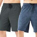 TEX2FIT 2-Pack Men's Gym Shorts with Zipper Pockets, Athleti...