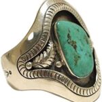 LRGKMCWTOB Vintage Handcrafted 925 Silver Turquoise Ring Tur...