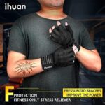 ihuan Ventilated Weight Lifting Gym Workout Gloves with Wris... - Image 2