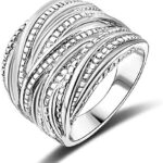 Mytys 2 Tone Intertwined Crossover Statement Ring Fashion Ch...