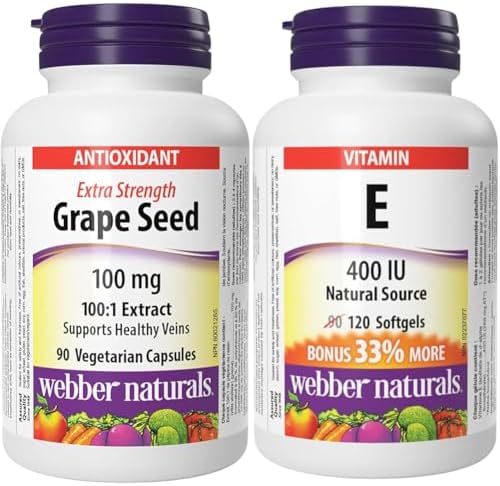 Webber Naturals Grape Seed 100 mg, Extra Strength, 90 Capsul... Webber Naturals Grape Seed 100 mg, Extra Strength, 90 Capsul... - Image 1