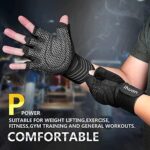 ihuan Ventilated Weight Lifting Gym Workout Gloves with Wris... - Image 3