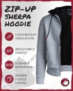 CANADA WEATHER GEAR Men's Hoodie - Casual Sherpa Lined Fleec... - Image 2