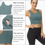 TOBWIZU Longline Sports Bras for Women High Neck Full Covera... - Image 5