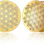 LADEMAYH 2 PCS Flower of Life Style Ear Plugs Tunnels Double...