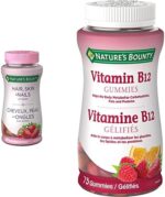 Nature's Bounty Hair, Skin, Nails + Vitamin B12 Gummies Bund...