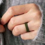 ThunderFit Women's Silicone Wedding Ring, Thin Stackable, Br... - Image 8