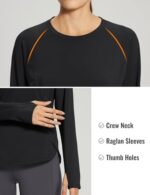BALEAF Women's Thermal Running Shirts Long Sleeve Fleece Wor... - Image 4