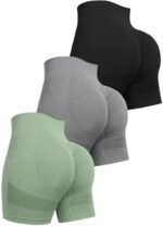 suntury Workout Shorts for Women Seamless Scrunch Butt Lifti...