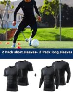 TELALEO 4 Pack Compression Shirts for Men Long/Shorts Sleeve... - Image 4