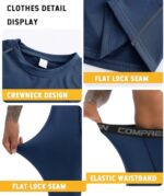 Holure Men's Sports Thermal Underwear Fleece Lined Top and B... - Image 3