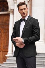 COOFANDY Men's Floral Tuxedo Suit Jacket Slim Fit Dinner Jac... - Image 2