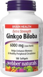 Webber Naturals Ginkgo Biloba 6000 mg, 180 Softgels, Helps E... - Image 2