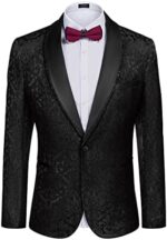 COOFANDY Men's Floral Tuxedo Suit Jacket Slim Fit Dinner Jac...