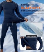 Holure Men's Sports Thermal Underwear Fleece Lined Top and B... - Image 4