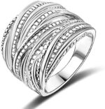 Mytys 2 Tone Intertwined Crossover Statement Ring Fashion Ch...