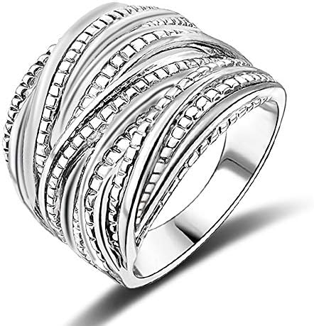 Mytys 2 Tone Intertwined Crossover Statement Ring Fashion Ch... Mytys 2 Tone Intertwined Crossover Statement Ring Fashion Ch... - Image 1