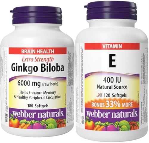 Webber Naturals Ginkgo Biloba 6000 mg, 180 Softgels, Helps E... Webber Naturals Ginkgo Biloba 6000 mg, 180 Softgels, Helps E... - Image 1